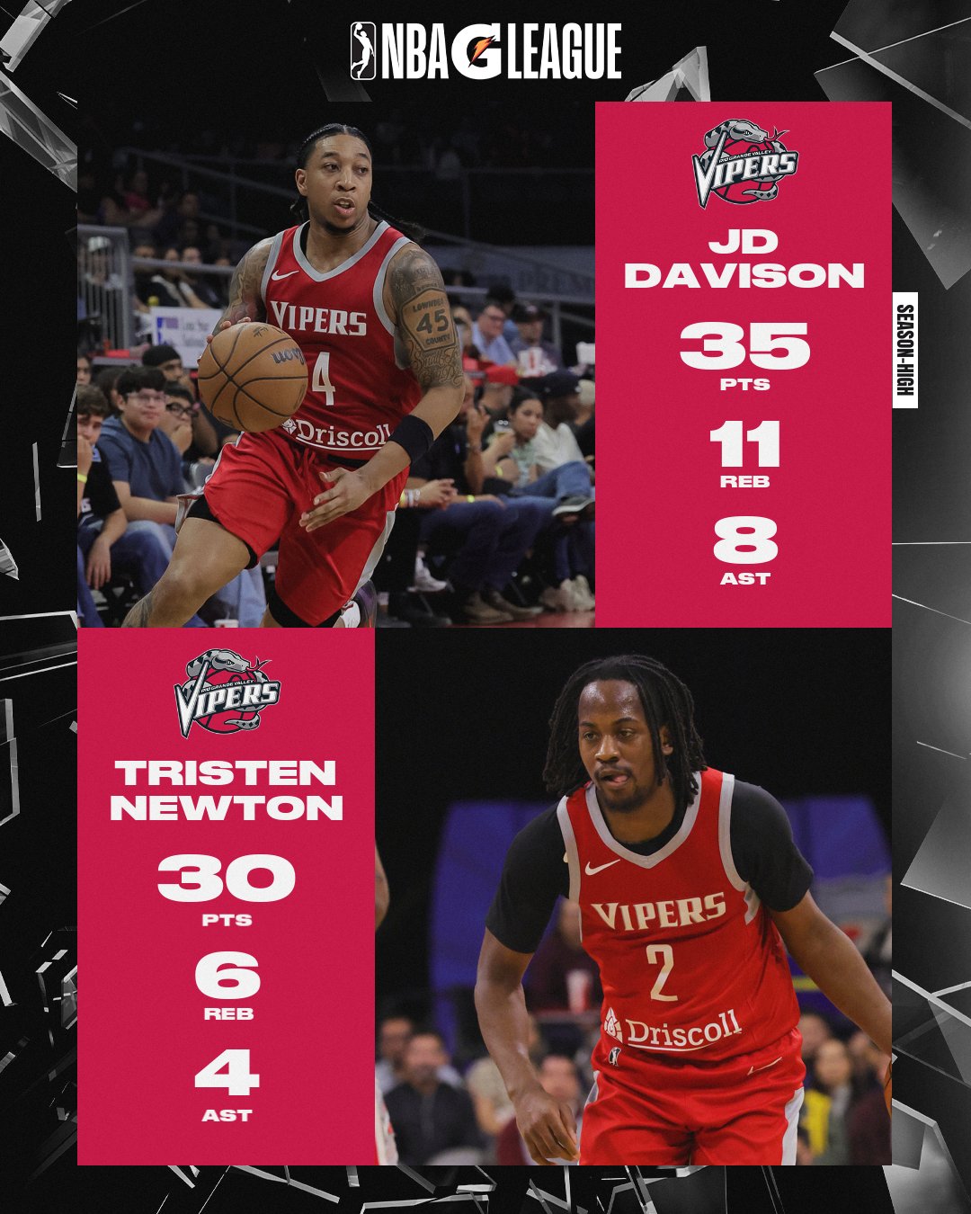 乐竞-两个30+都没赢！雨姐戴维森G联盟轰下35+11+8+3+3 牛顿砍30+6+4+4